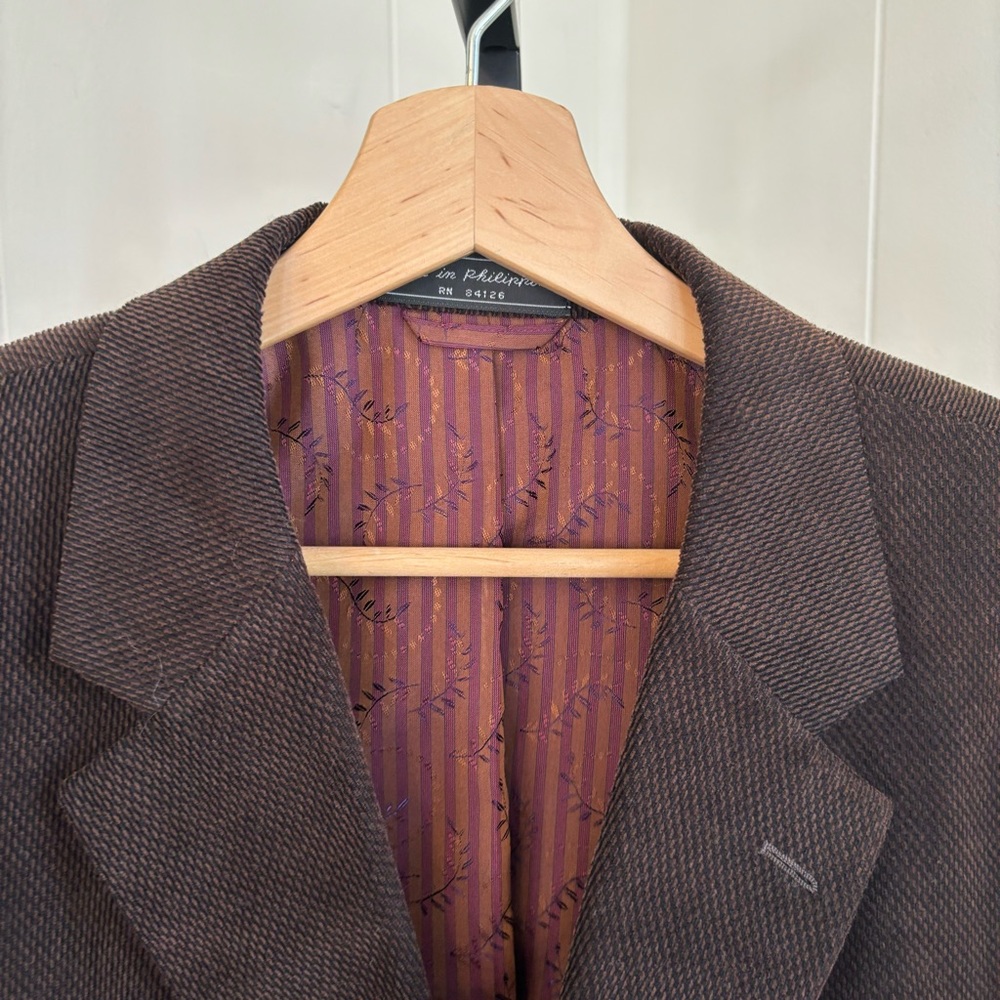 Haspel Von Maur Classic Brown Cotton 2 Button Sport Coat Mens Blazer 42S